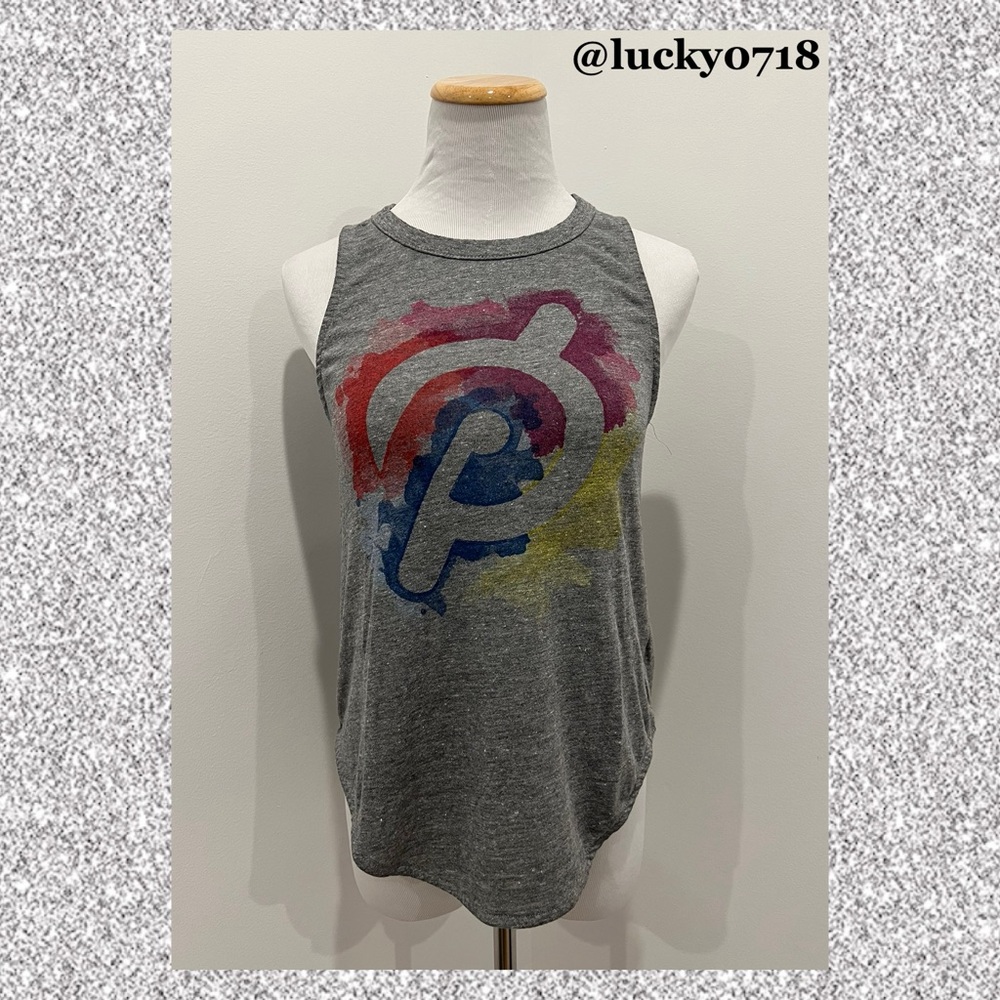 Chaser x Peloton Gray Graffiti Logo Tank Sz S